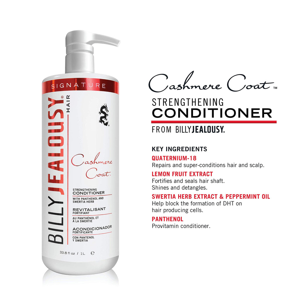 Billy Jealousy Cashmere Coat Hair Conditioner – Strengthening & Hydrating Peppermint Formula, 33.8 fl oz