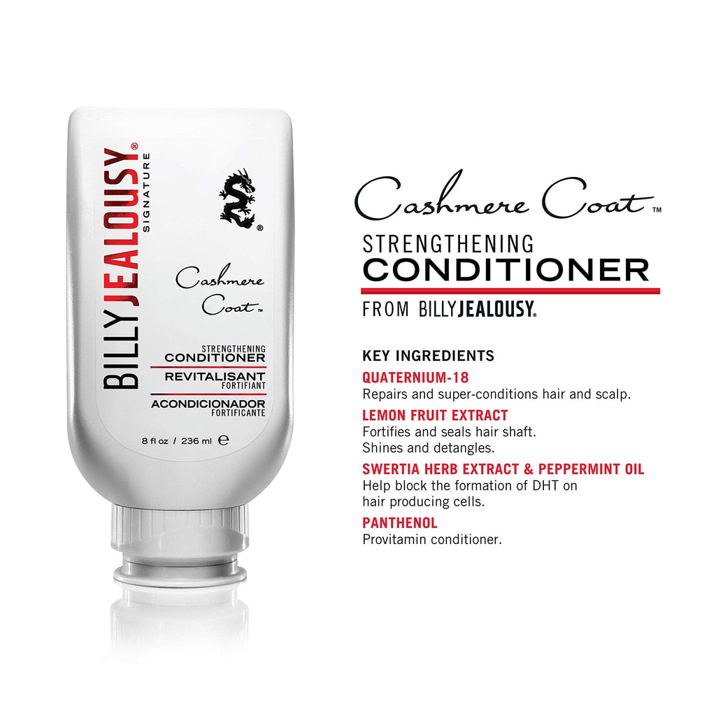Billy Jealousy Cashmere Coat Hair Conditioner for Men – Strength, Hydration & DHT-Blocking Care (8 Fl Oz)