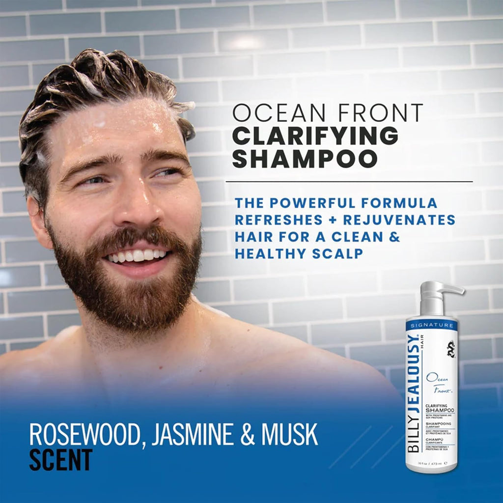 Billy Jealousy Ocean Front Clarifying Shampoo – Deep Cleanse for Oily Hair (33.8 oz)