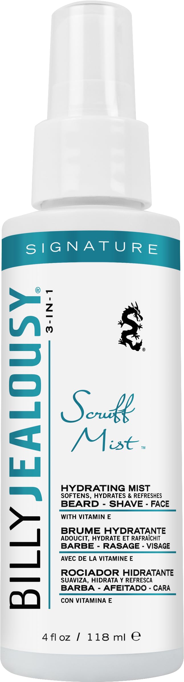 Billy Jealousy Signature Scruff Mist 3-in-1 Hydrating Beard, Shave & Face Spray – Soften Stubble & Refresh Skin