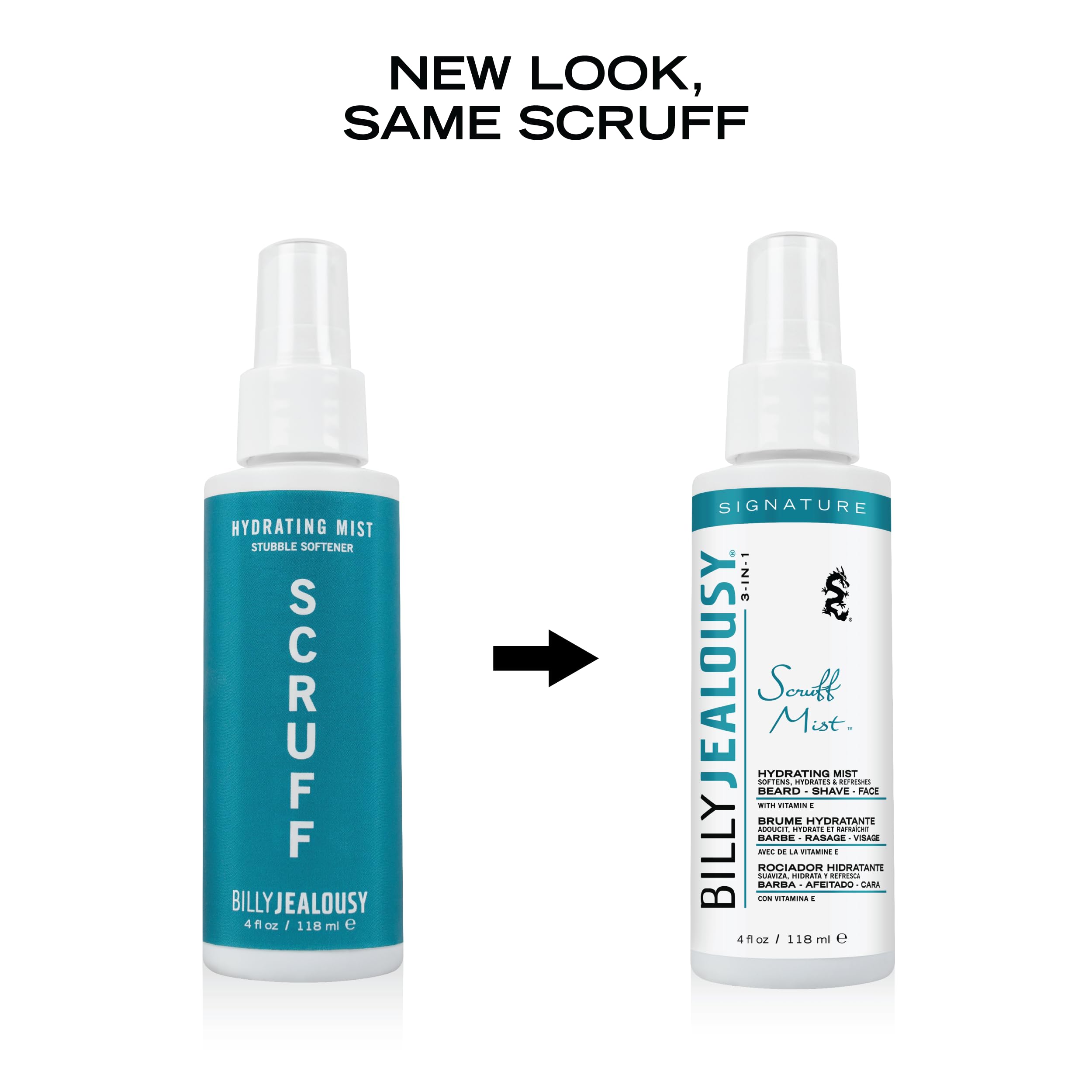 Billy Jealousy Signature Scruff Mist 3-in-1 Hydrating Beard, Shave & Face Spray – Soften Stubble & Refresh Skin