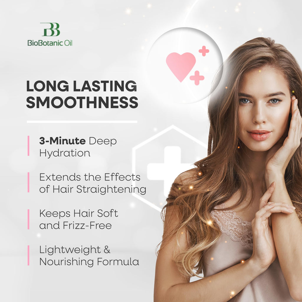 Bio Botanic Oil Magic Conditioner for Straightened Hair – Plant Keratin & Argan Oil, SLS-Free, 3-Minute Hydration