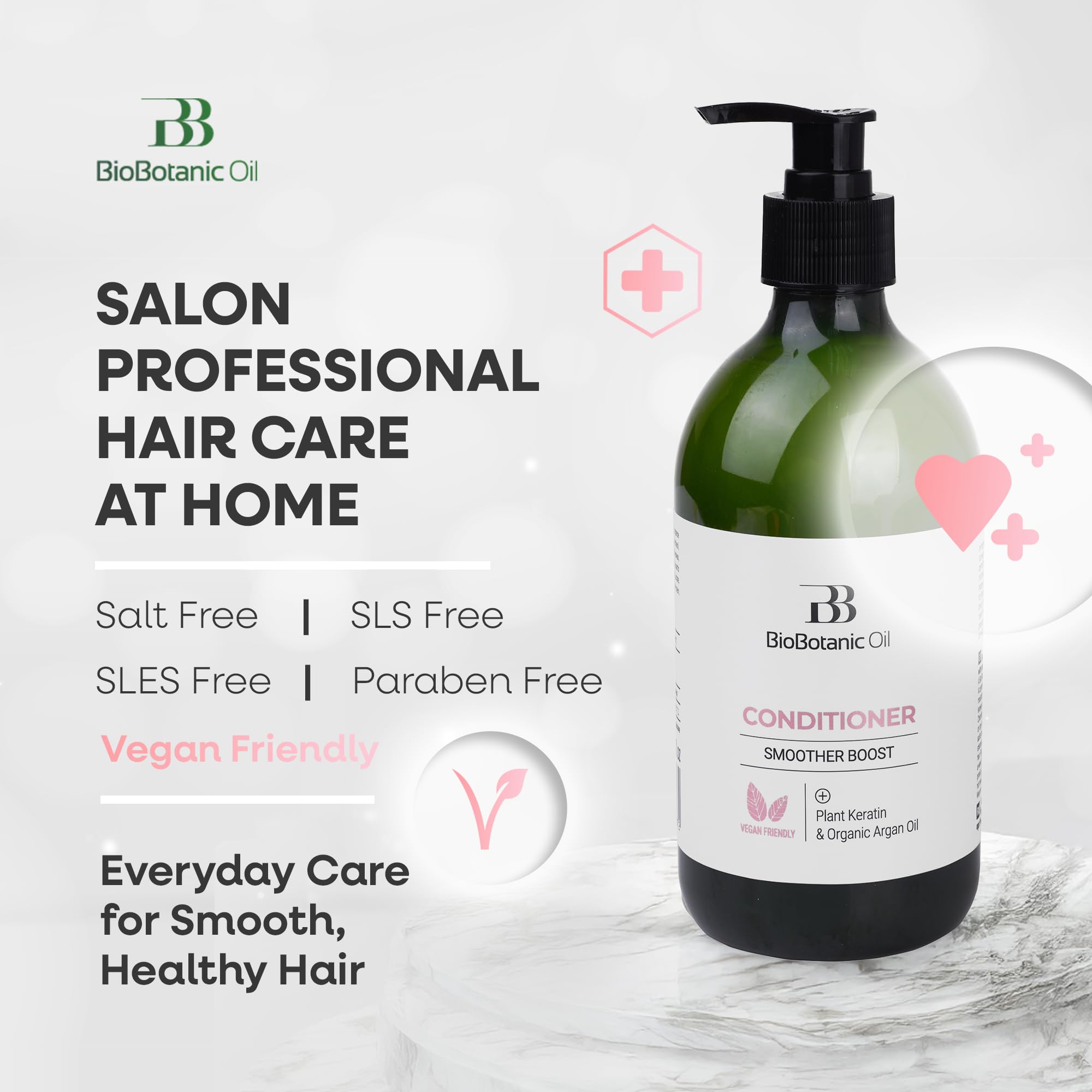 Bio Botanic Oil Magic Conditioner for Straightened Hair – Plant Keratin & Argan Oil, SLS-Free, 3-Minute Hydration