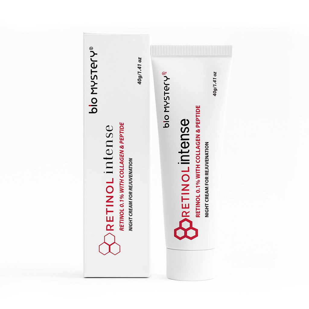 Bio Mystery Retinol 0.1% Intense Cream – Night Cream with Collagen & Peptides | Smooths Fine Lines, 40 g