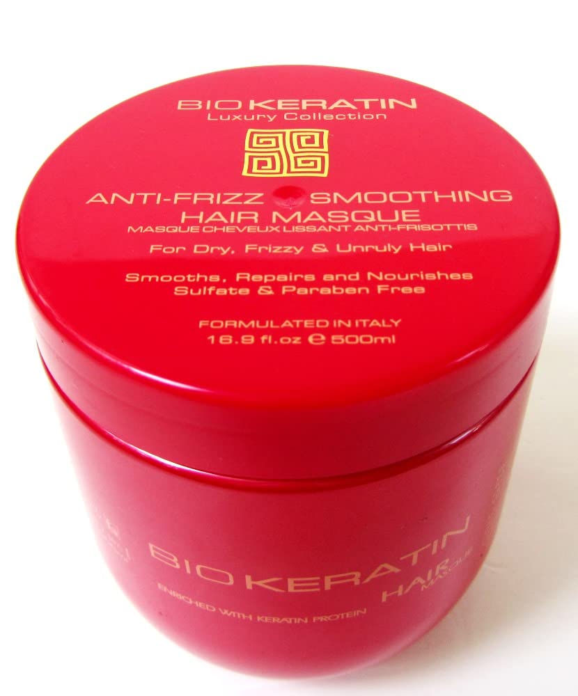 Bio PureOils Keratin Luxury Anti-Frizz Smoothing Hair Masque – 16.9 oz (500 ml)