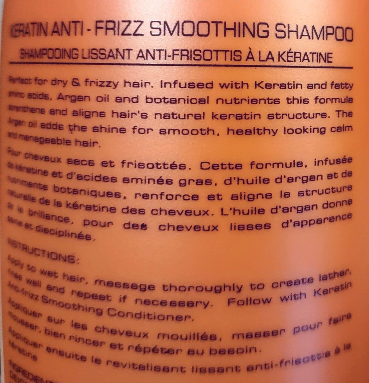 Bio PureOils Keratin Anti-Frizz Smoothing Shampoo – Sulfate-Free, Color-Safe, Made in Italy