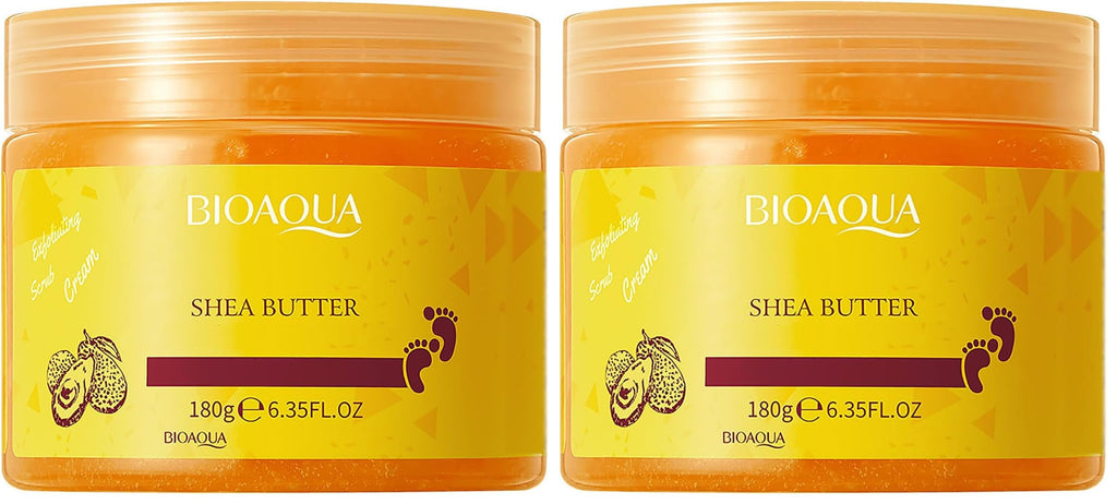 BIOAQUA Foot Care Herbal Scrub & Massage Cream – Gentle Exfoliation, Shea Oil, Pack of 2