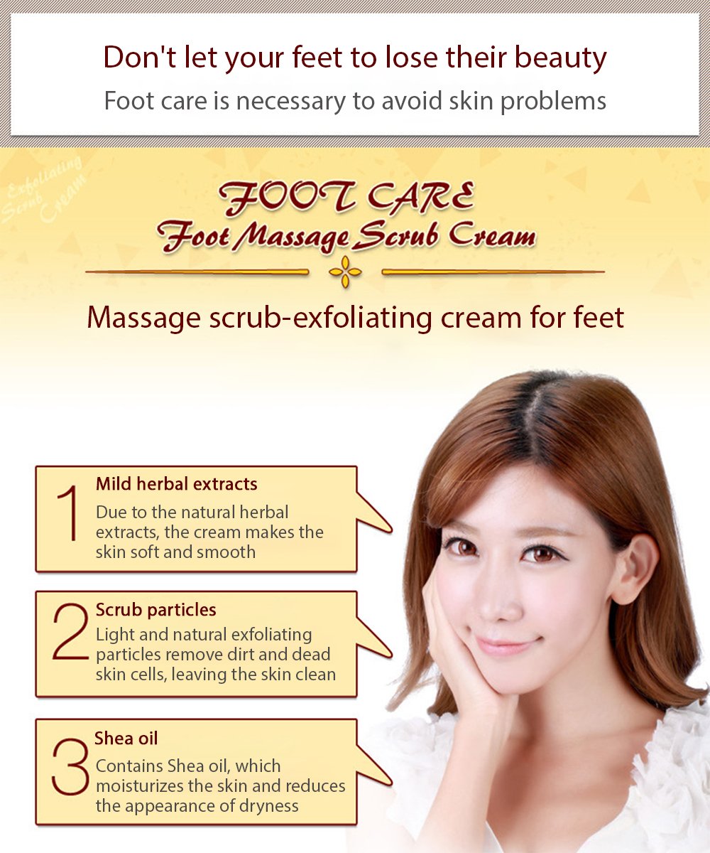 BIOAQUA Foot Care Herbal Scrub & Massage Cream – Gentle Exfoliation, Shea Oil, Pack of 2