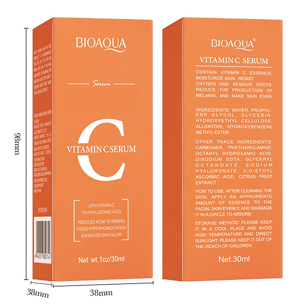 BIOAQUA Vitamin C Serum with Hyaluronic Acid – 30ml x2 (Anti-Aging Moisturizer)
