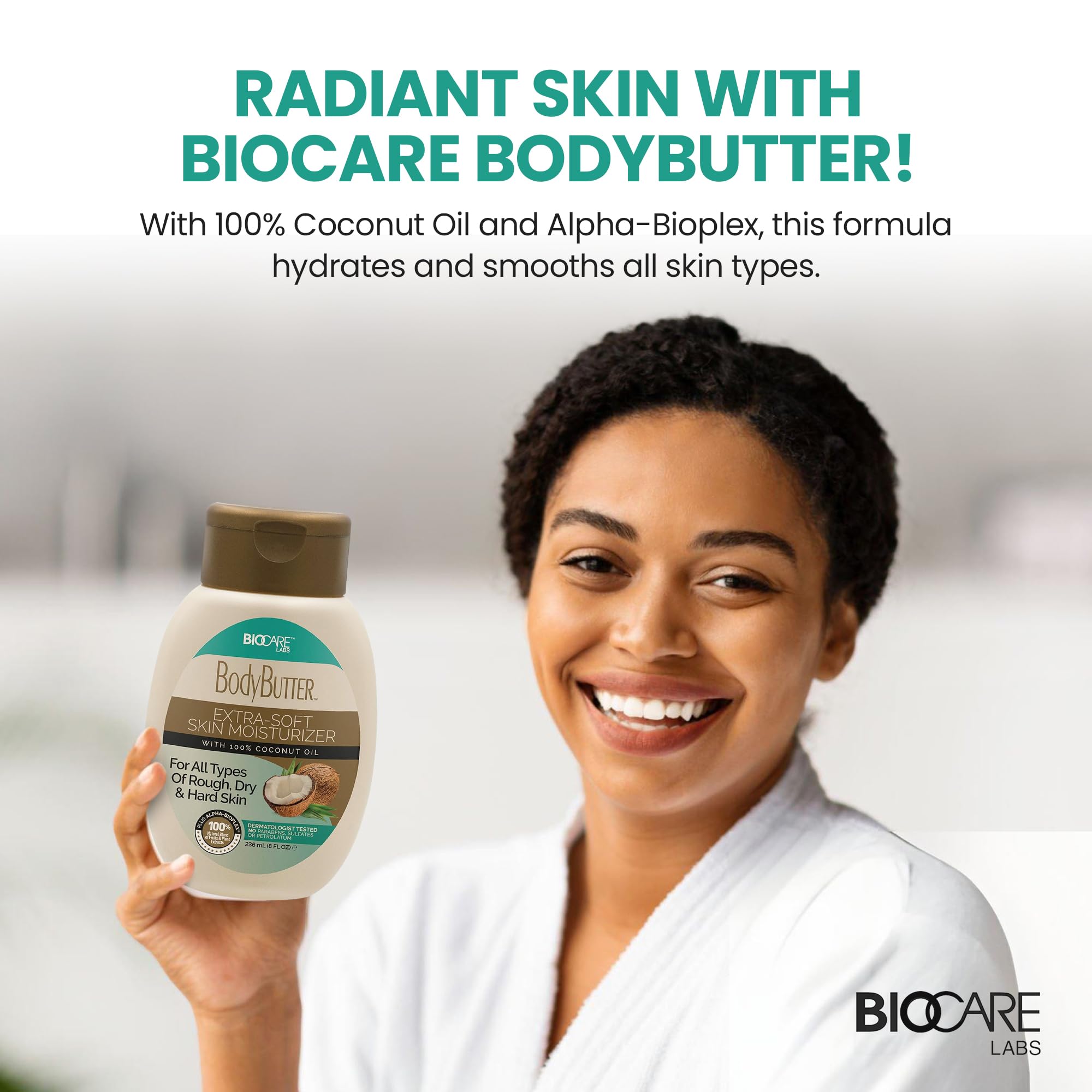 Biocare Labs Moisturizing Body Butter — 100% Coconut Oil Hydration for Soft, Healthy Skin