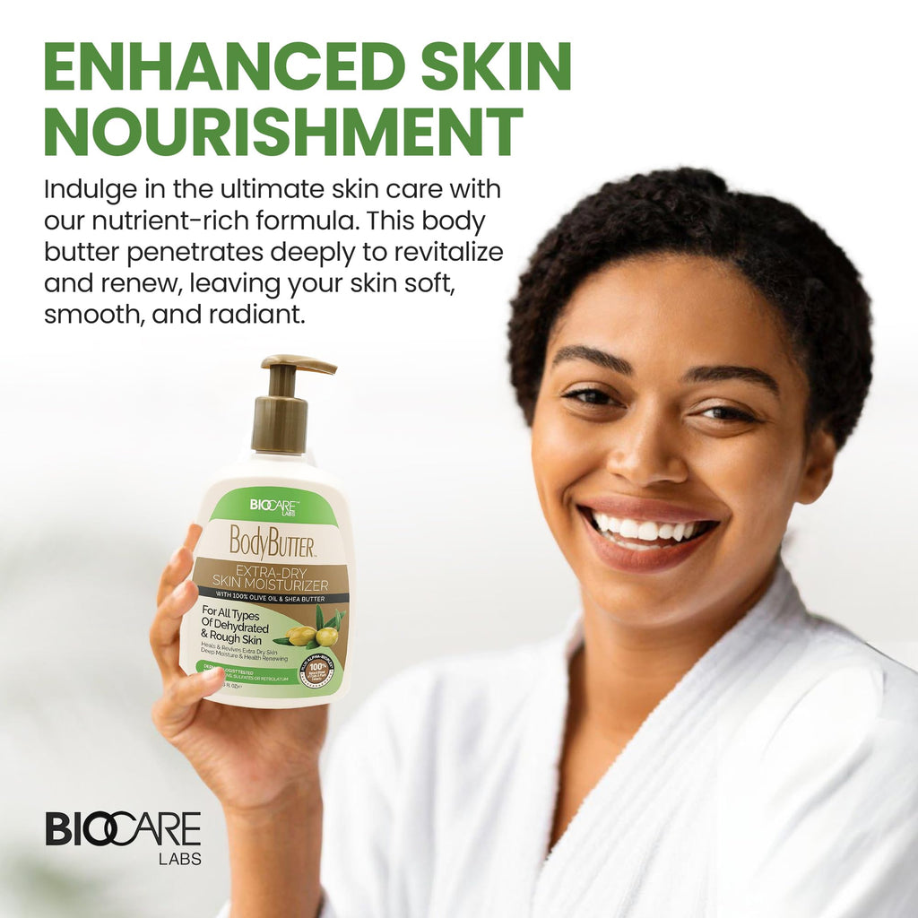 Biocare Labs Moisturizing Body Butter - Rich Shea & Olive Oil Hydration | 16 oz