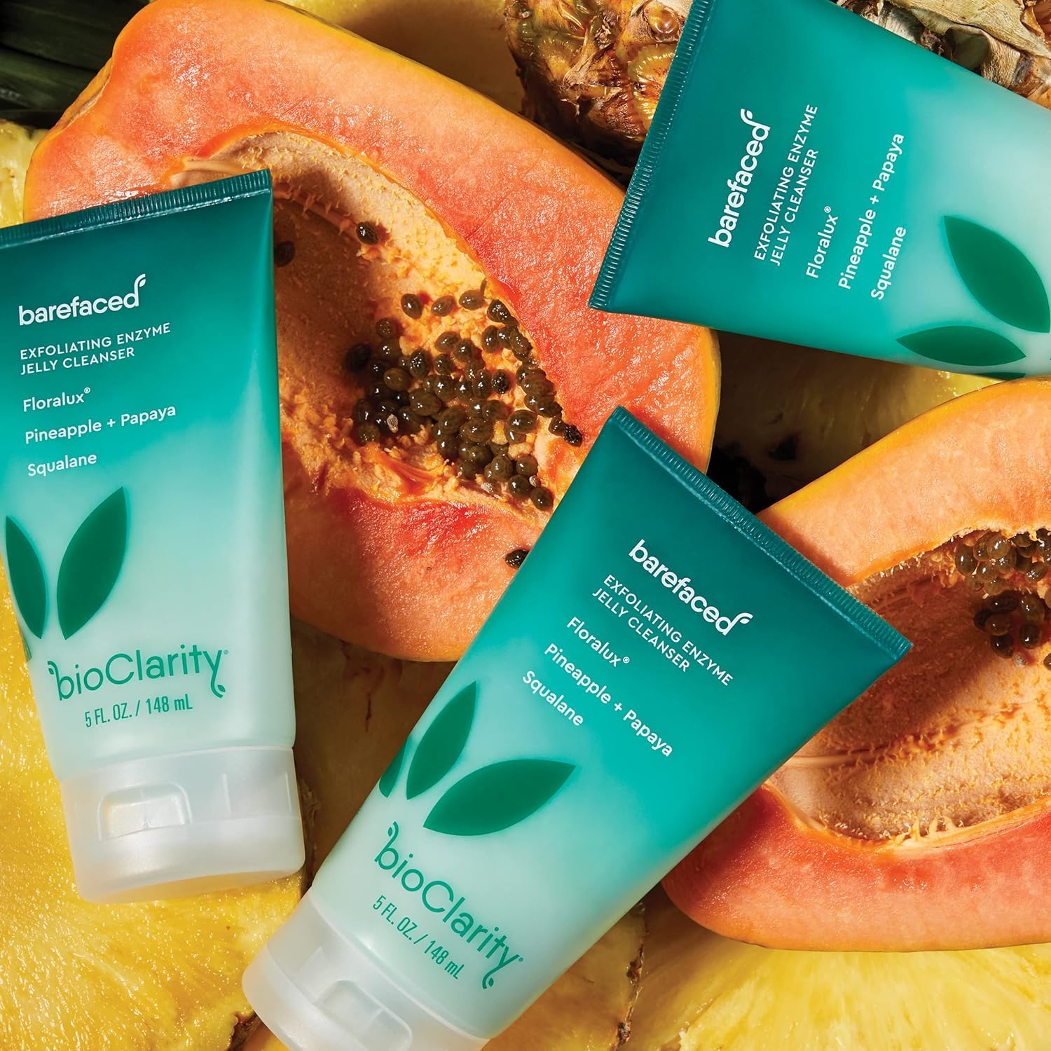 BioClarity Exfoliating Jelly Cleanser – Gentle Pineapple & Papaya Exfoliation, 100% Vegan & Cruelty-Free