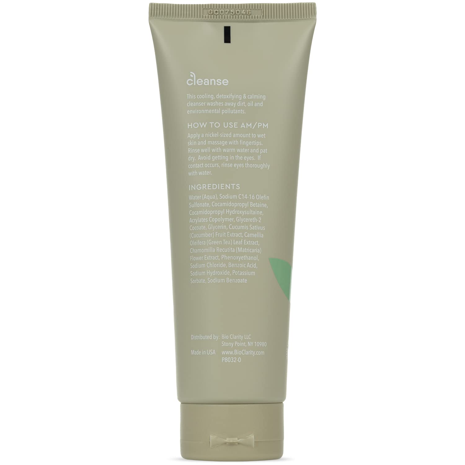 BioClarity Face Cleanser – 100% Vegan, Gentle Wash with Cucumber, Green Tea & Chamomile (Set of Two 4oz)