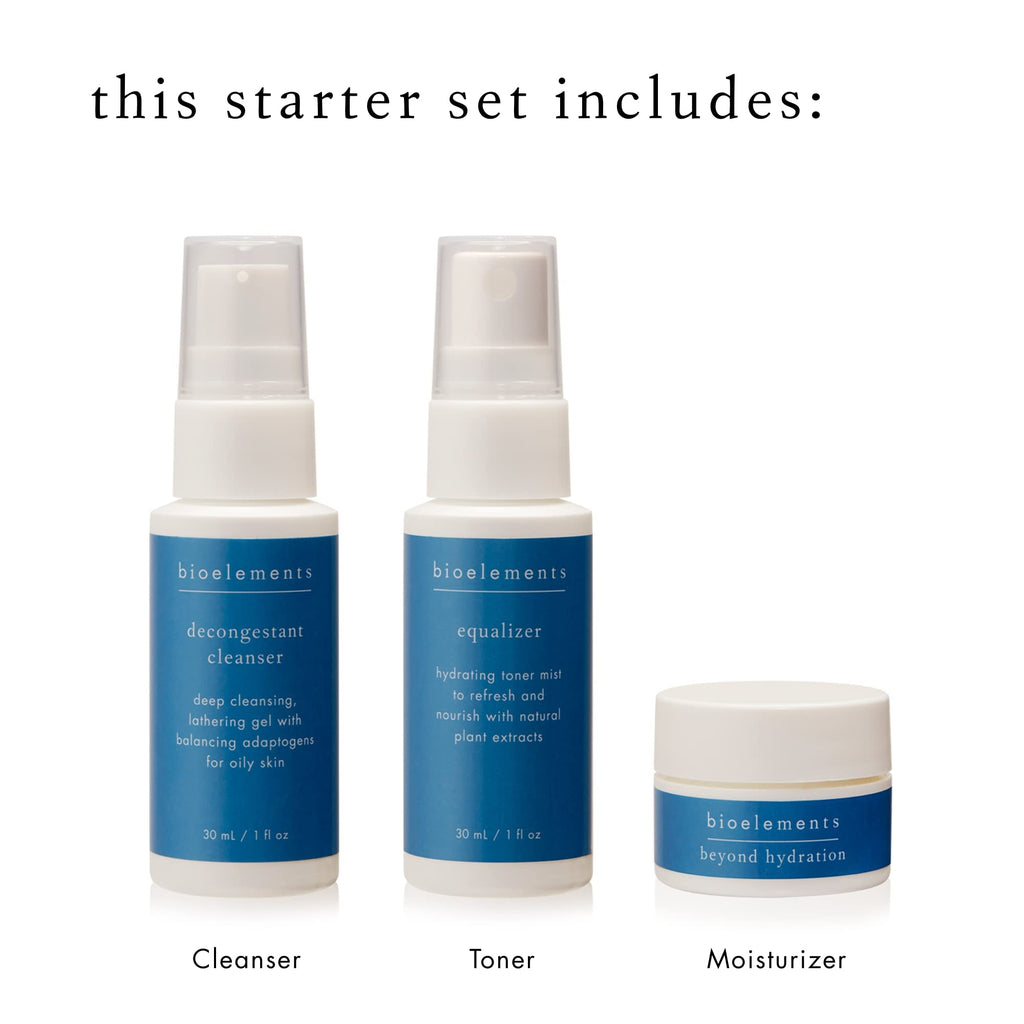 Bioelements 3-Step Mini Starter Set for Oily Skin | Vegan, Gluten-Free & Cruelty-Free