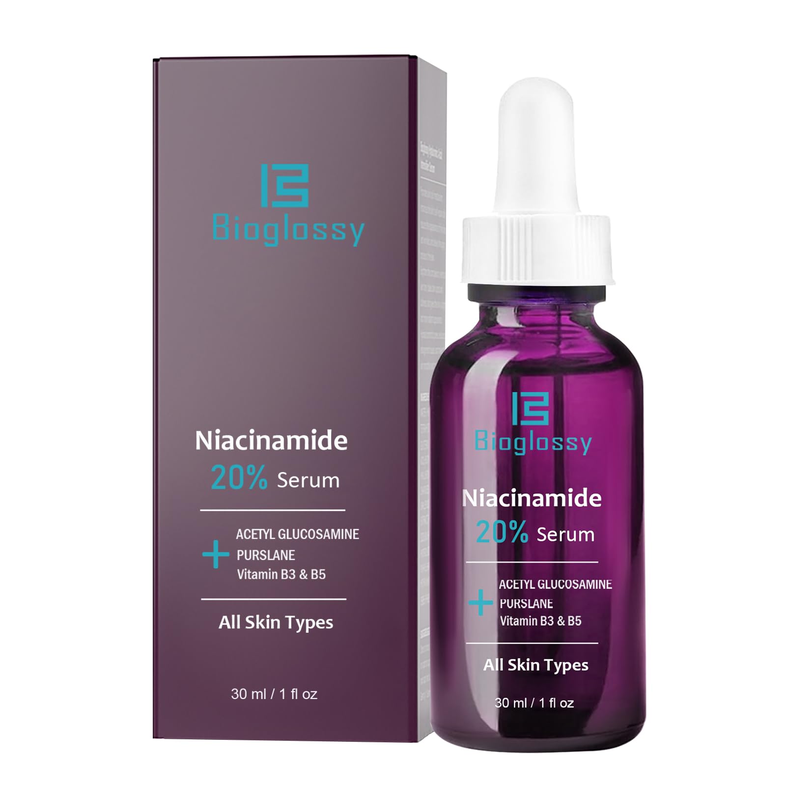 Bioglossy 20% Niacinamide Serum for Face – Brightening, Pore Refining & Hydration