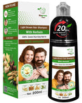 BIOGREEN ROOTS Ammonia-Free Herbal Hair Dye Shampoo for Gray Coverage – Gentle Color Care (200 ml)