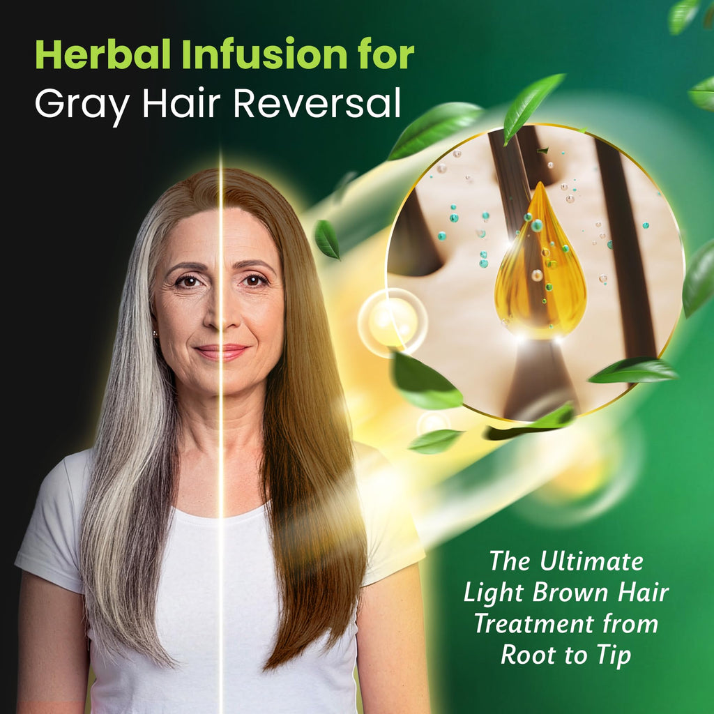 BIOGREEN ROOTS Ammonia-Free Herbal Hair Dye Shampoo for Gray Coverage – Gentle Color Care (200 ml)
