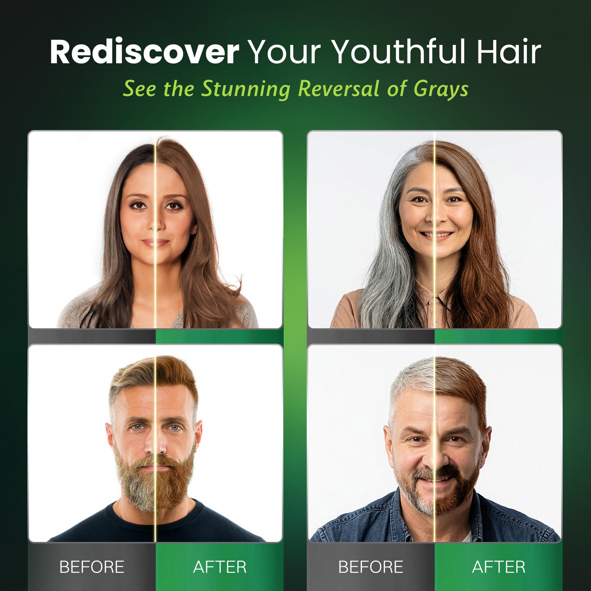 BIOGREEN ROOTS Ammonia-Free Herbal Hair Dye Shampoo for Gray Coverage – Gentle Color Care (200 ml)