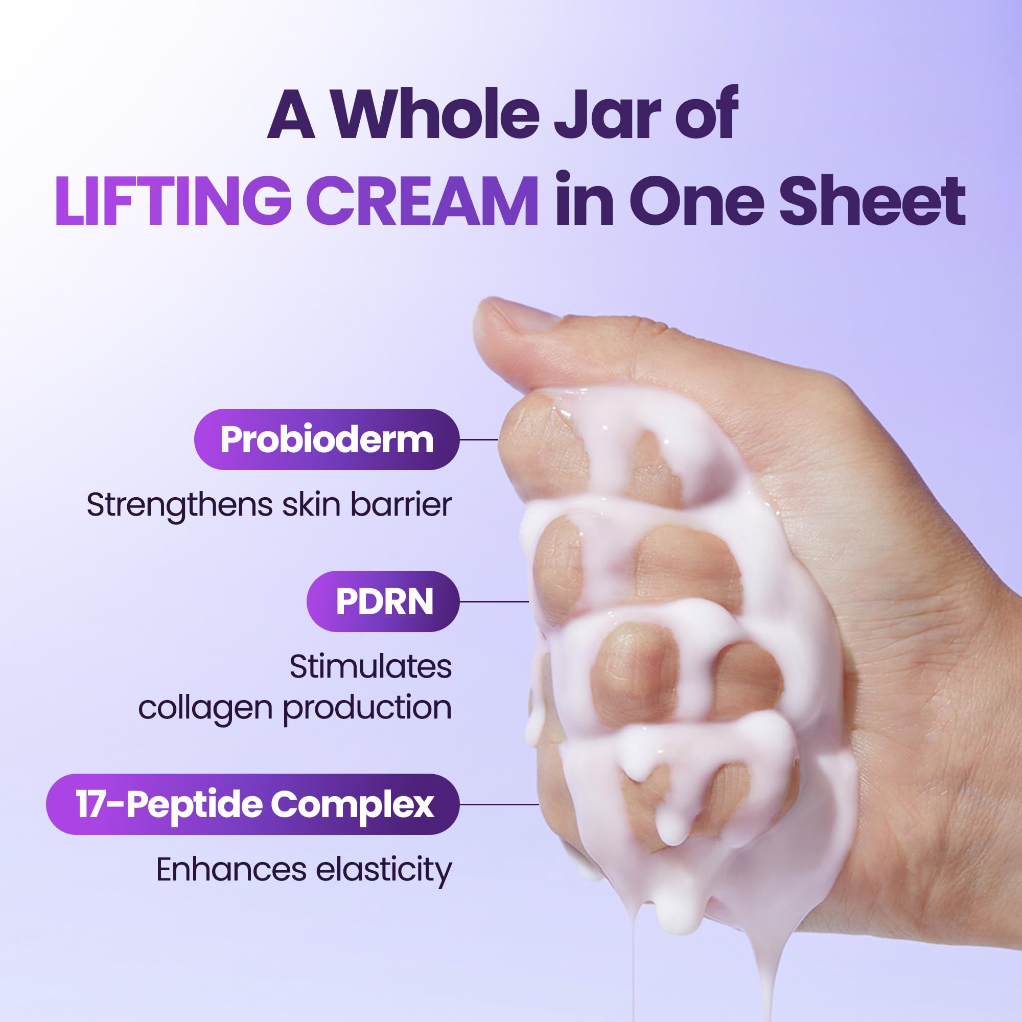 BIOHEAL BOH Probioderm 3D Lifting Cream Mask – Probiotic Korean Sheet Mask (6 Sheets)