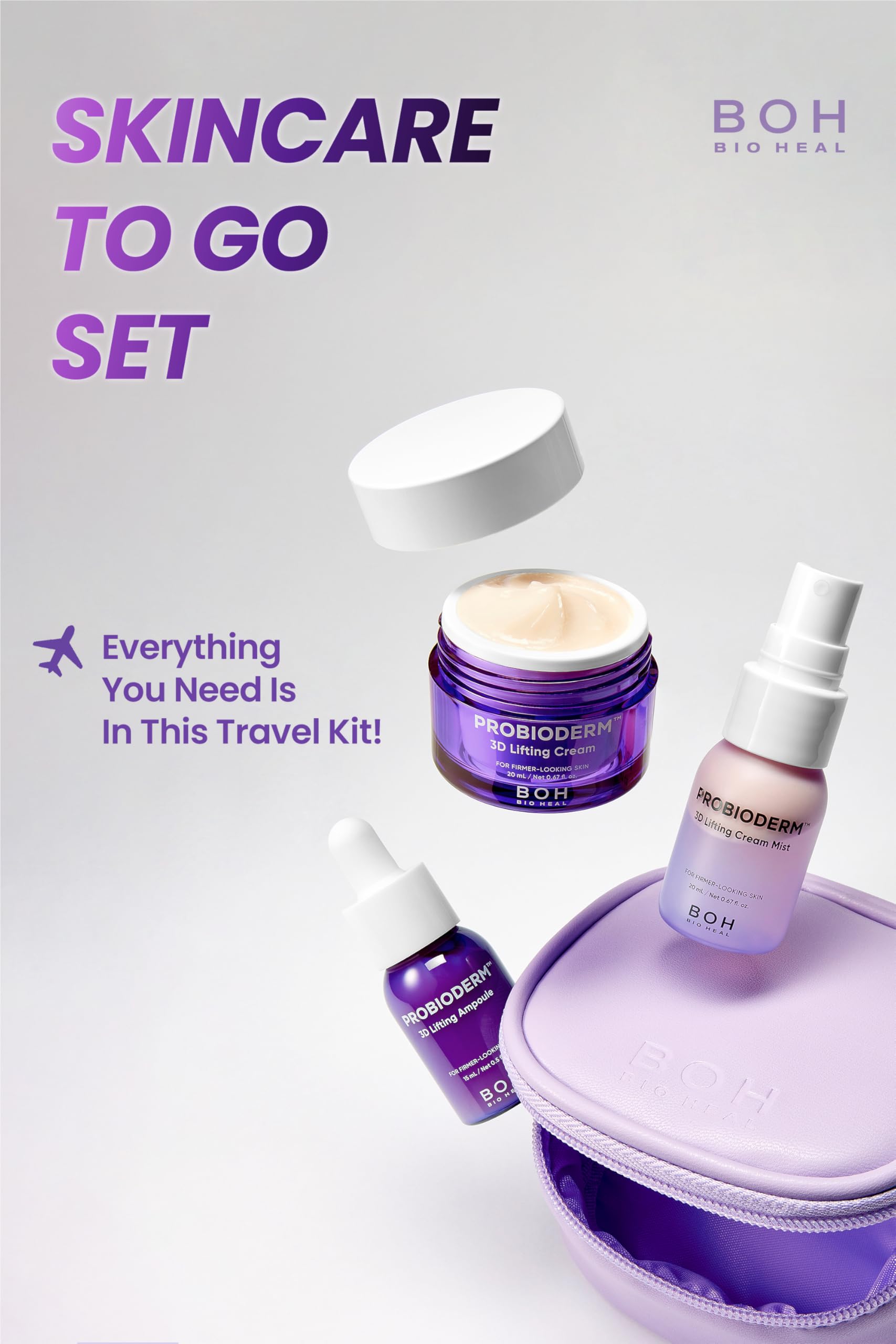 BIOHEAL BOH Probioderm 3D Lifting Travel Kit – Firming & Hydration, Korean Skincare Set