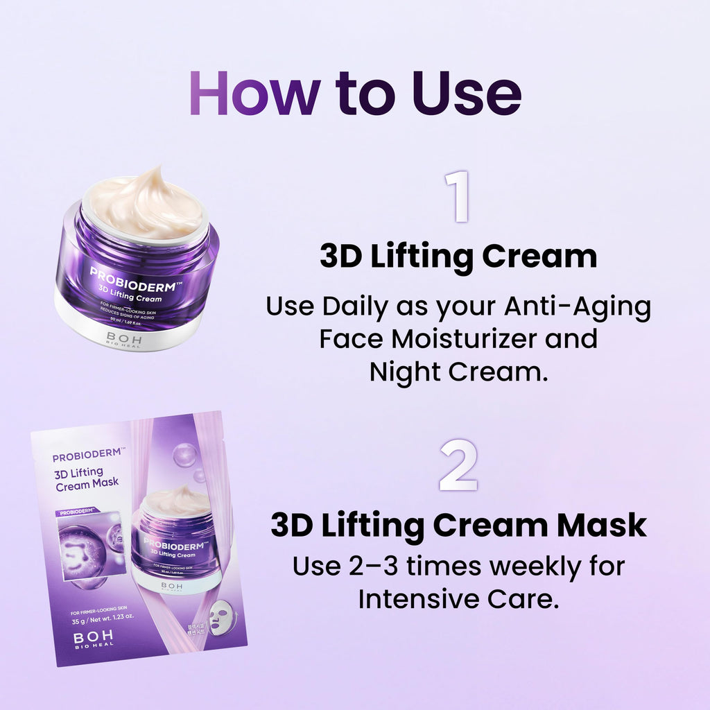 BIOHEAL BOH PROBIODERM 3D Lifting Cream Double Set + Masks | Korean Anti-Aging skincare