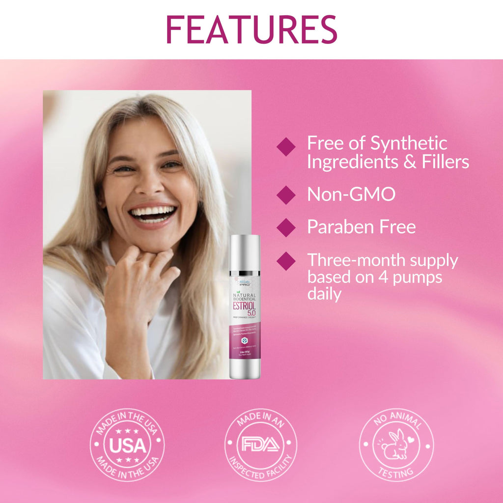 BIOLABS PRO UltraSpa Skincare – Natural Bioidentical Estriol Cream for Women, 3-Month Supply (3.6 oz)