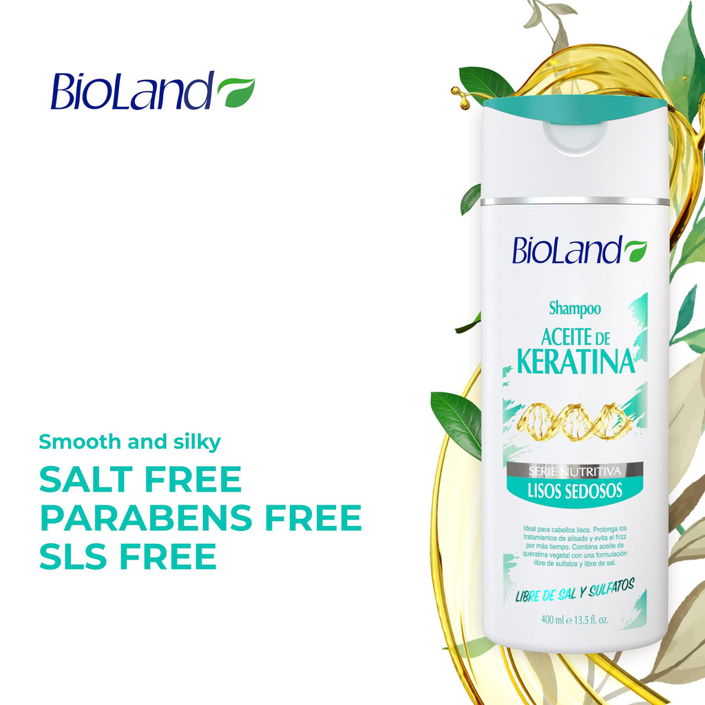 Bioland Keratin Oil Shampoo - Ultra Concentrated Care for Treated & Straight Hair | 400 mL