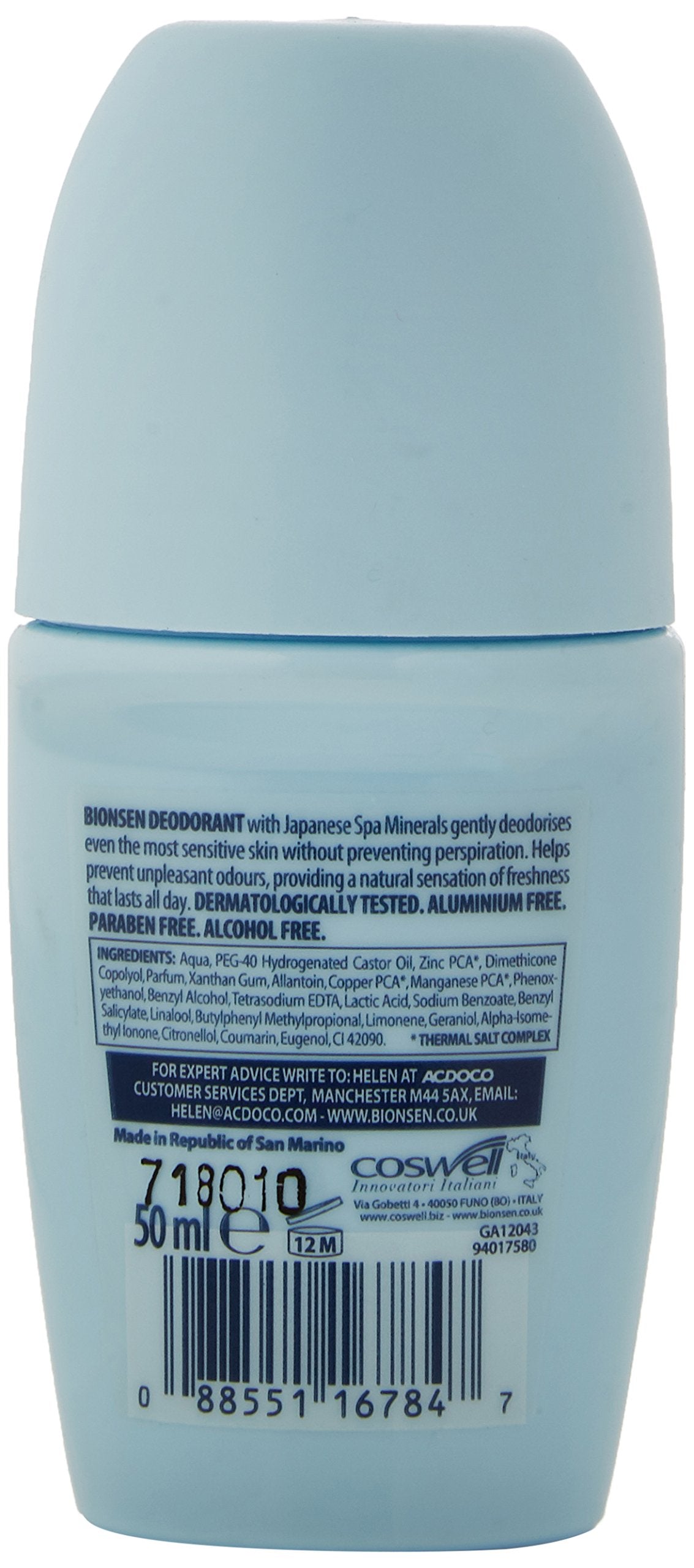 Bionsen Roll-On Deodorant 50ml – Pack of 3 for Unisex Use