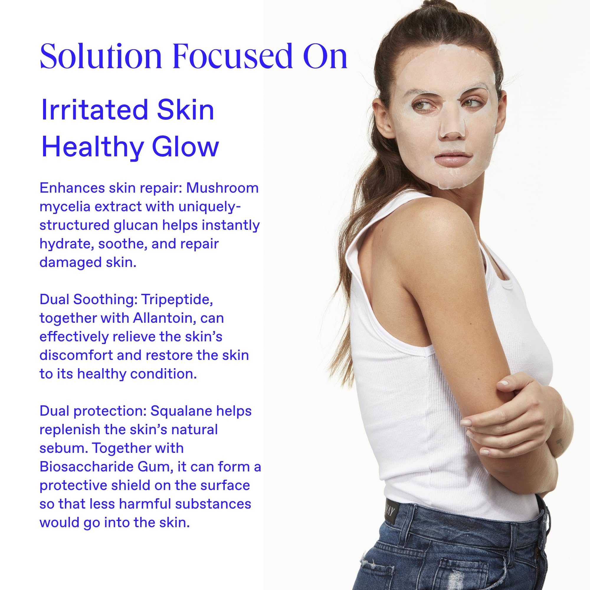 BioRepublic Ultra Soothing InvisaMask with Squalane, Tripeptide & Allantoin | Hydration, Brightening & Gentle Comfort