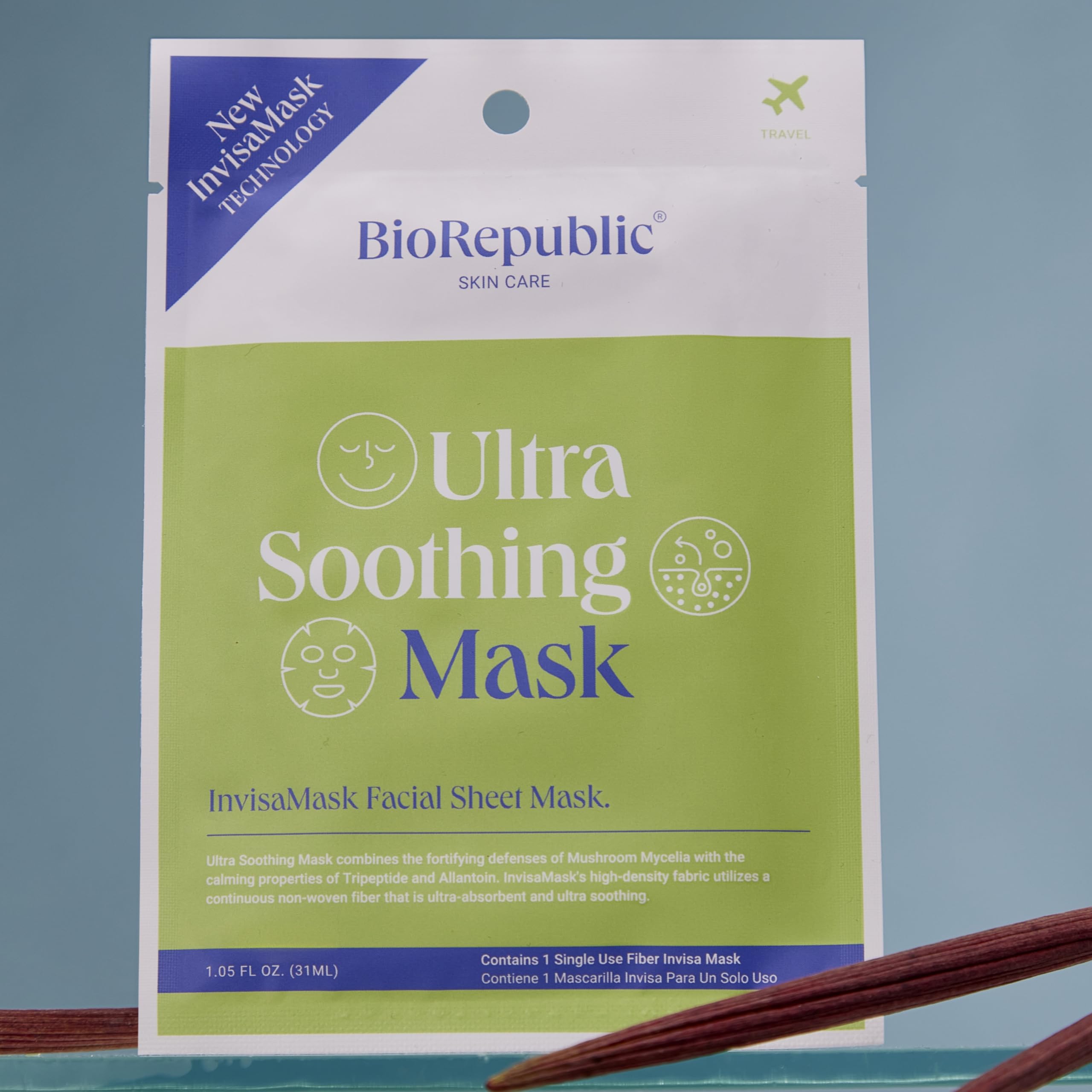BioRepublic Ultra Soothing InvisaMask with Squalane, Tripeptide & Allantoin | Hydration, Brightening & Gentle Comfort