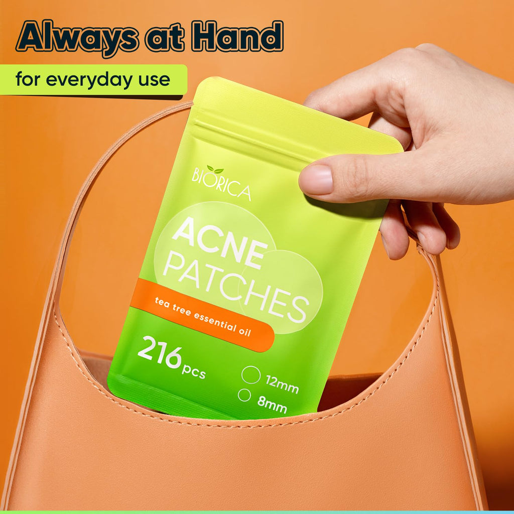 BIORICA Tea Tree Pimple Patches – 216 Hydrocolloid Acne Patches for Face