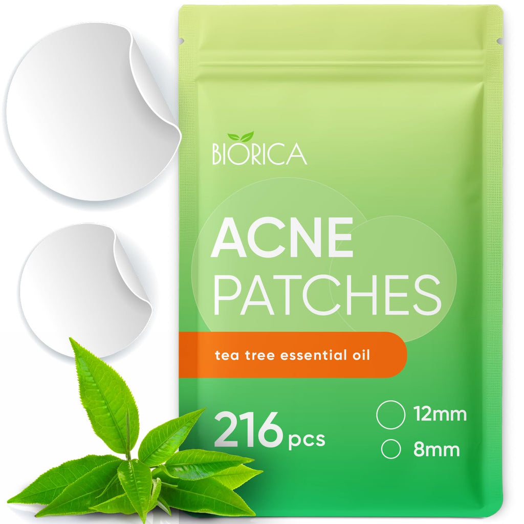 BIORICA Tea Tree Pimple Patches – 216 Hydrocolloid Acne Patches for Face