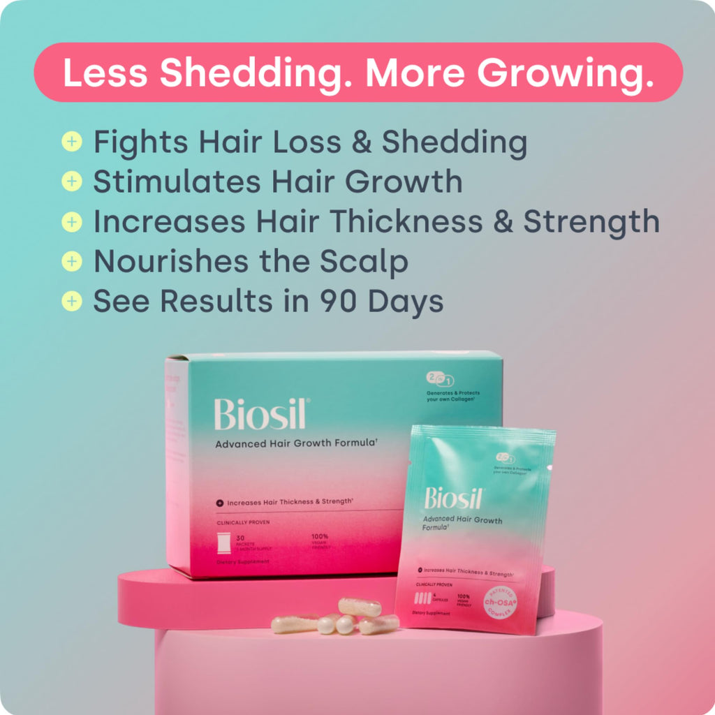 BioSil Advanced Hair Growth Formula | 30 Packets | Patented ch-OSA for Thicker, Stronger Hair