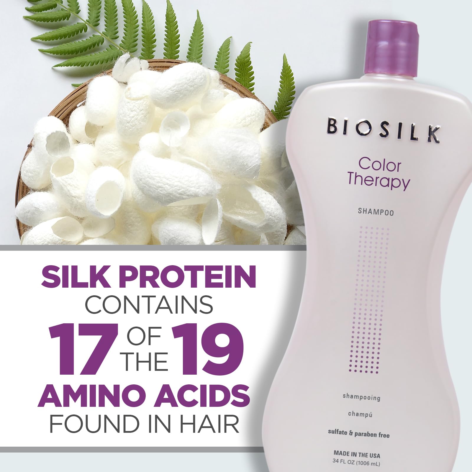 BioSilk Color Therapy Shampoo – Gentle Color Protection, Sulfate-Free, Paraben-Free, 34 oz