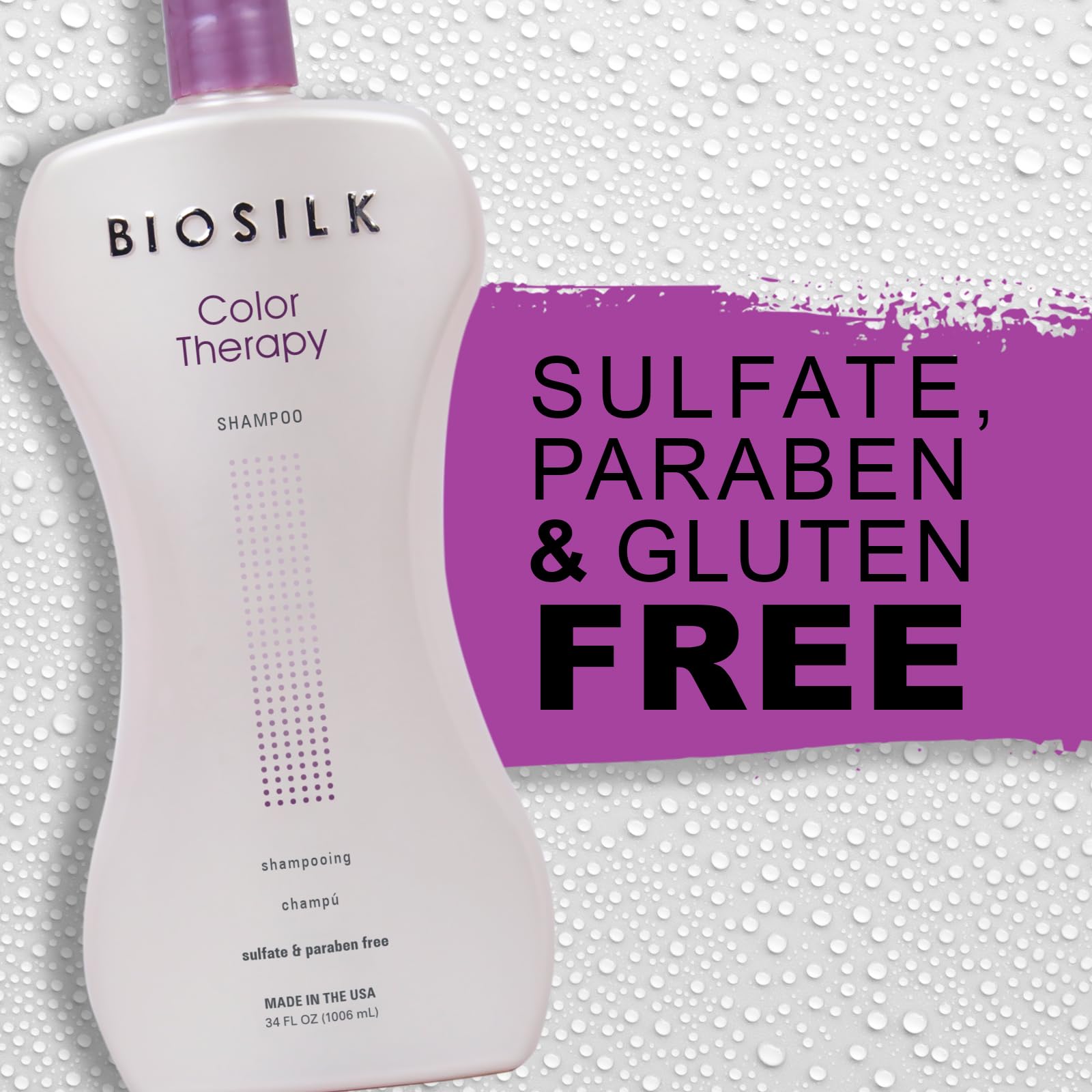 BioSilk Color Therapy Shampoo – Gentle Color Protection, Sulfate-Free, Paraben-Free, 34 oz