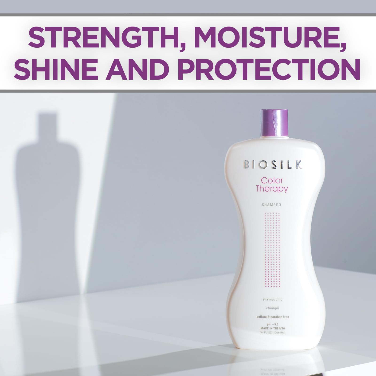 BioSilk Color Therapy Shampoo – Gentle Color Protection, Sulfate-Free, Paraben-Free, 34 oz