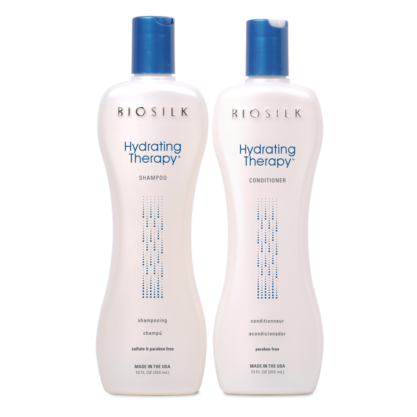 BioSilk Hydrating Therapy Shampoo & Conditioner – Replenish Coarse, Moisture-Depleted Hair (12 oz each) – Sulfate, Paraben-Free, Cruelty-Free