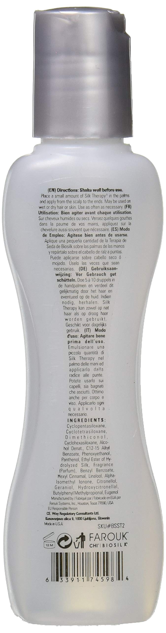 BioSilk Silk Therapy Leave-In Treatment – Replenishing Hair Repair, 2.26 Oz (Pack of 2)