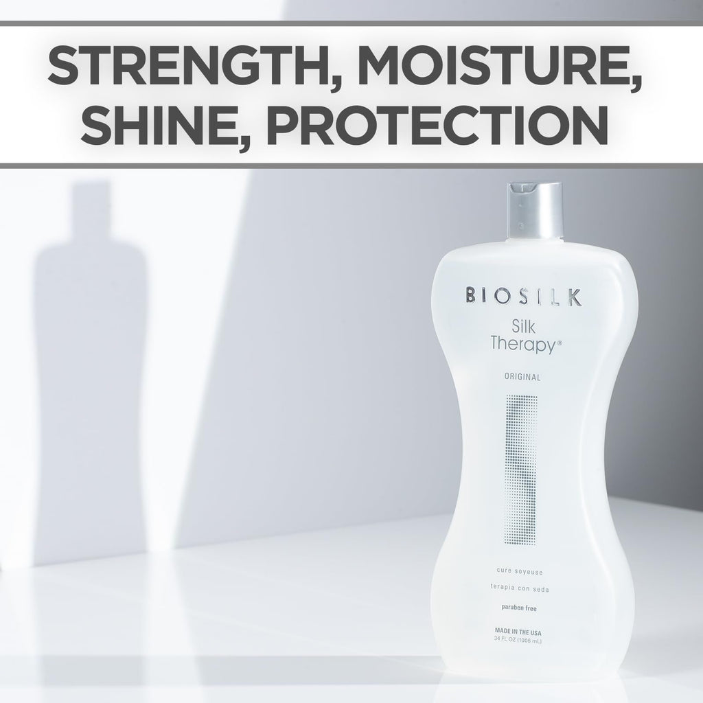 BioSilk Silk Therapy Original Reconstructing Treatment — Shine, Smoothness & Split End Prevention, 34 oz
