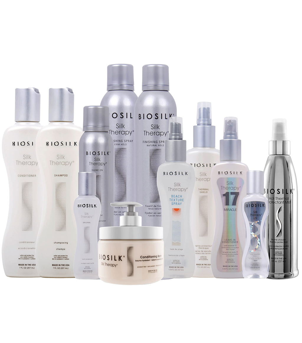 BioSilk Silk Therapy Original Cure – Reconstructing Leave-In Treatment for Shine & Split Ends | Sulfate- & Paraben-Free, Cruelty-Free, 12 oz