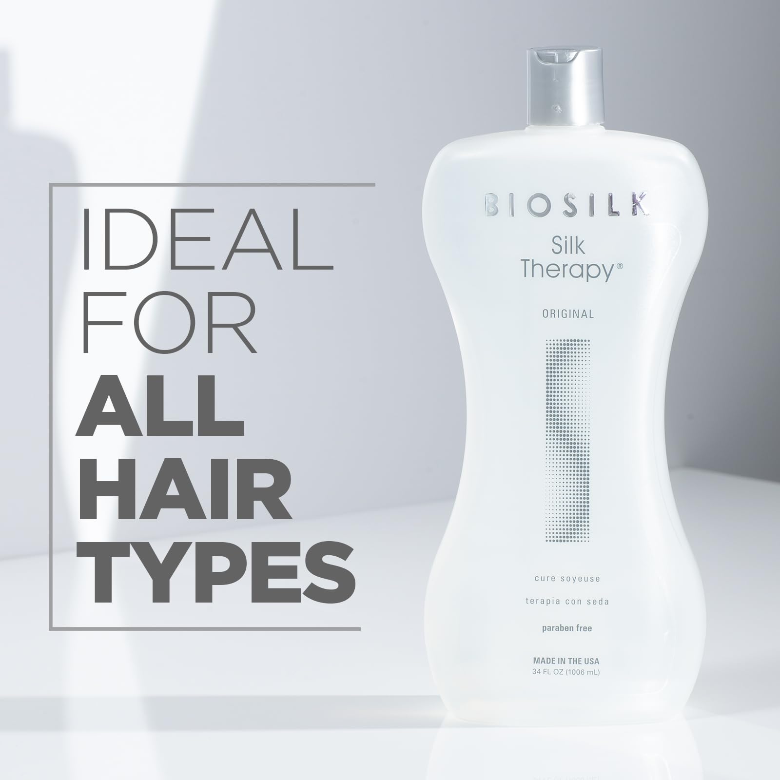 BioSilk Silk Therapy Original Reconstructing Treatment — Shine, Smoothness & Split End Prevention, 34 oz