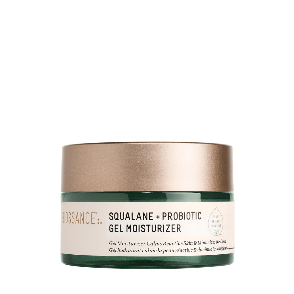 BIOSSANCE Squalane + Probiotic Balancing Face Gel Moisturizer | For Oily & Acne-Prone Skin