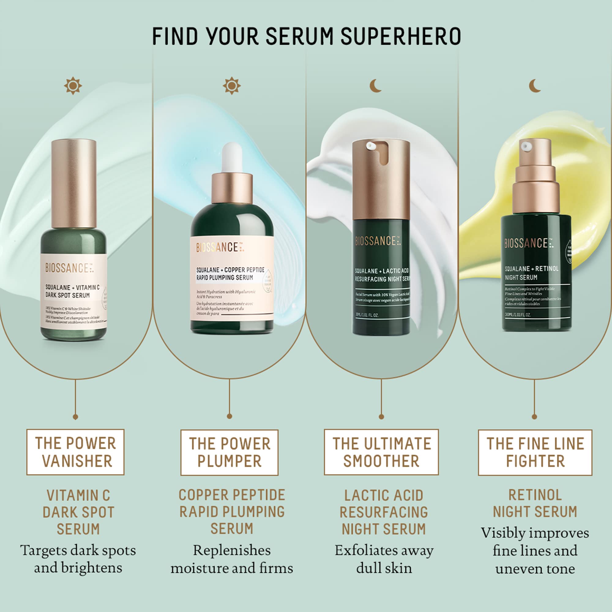 BIOSSANCE Squalane + Vitamin C Dark Spot Serum – 10% Vitamin C, White Shiitake, Fragrance-Free