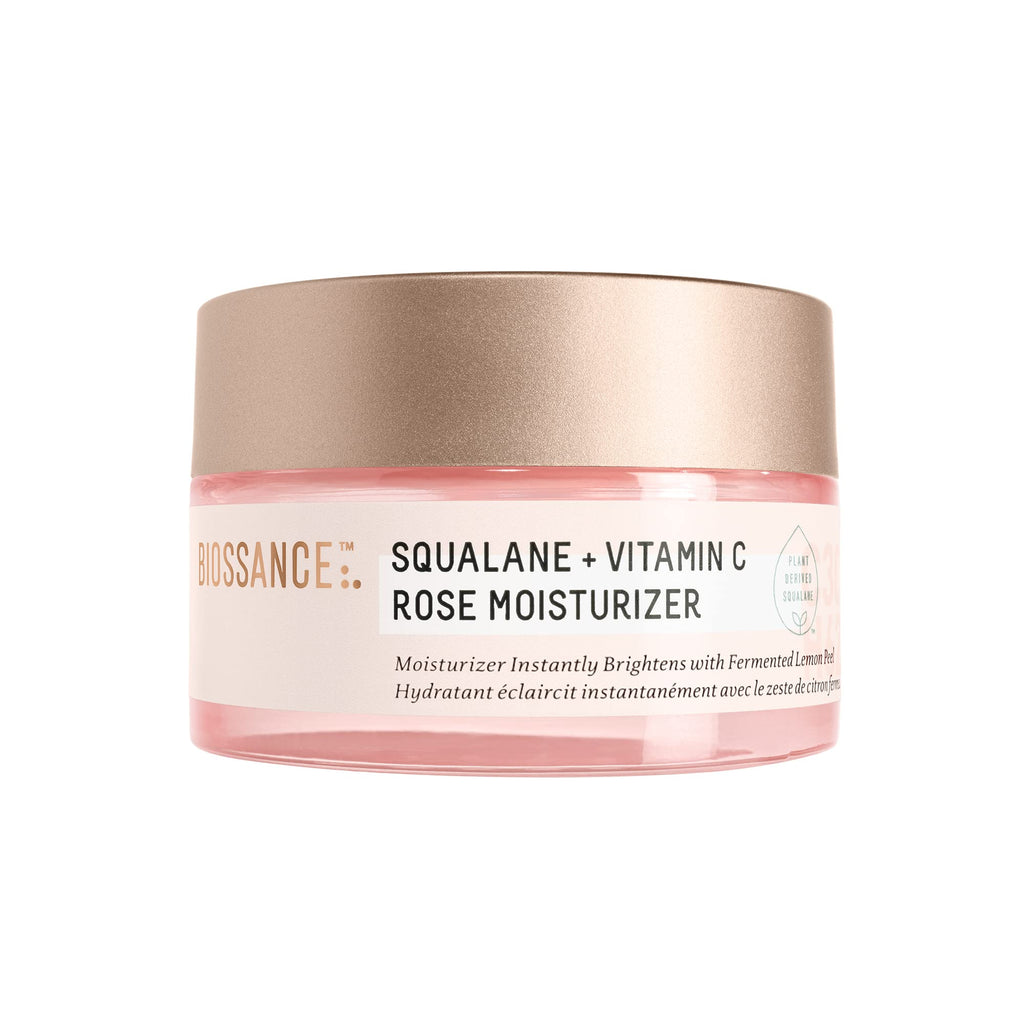 BIOSSANCE Squalane + Vitamin C Rose Moisturizer – Hydration, Brightening & Smooth Texture