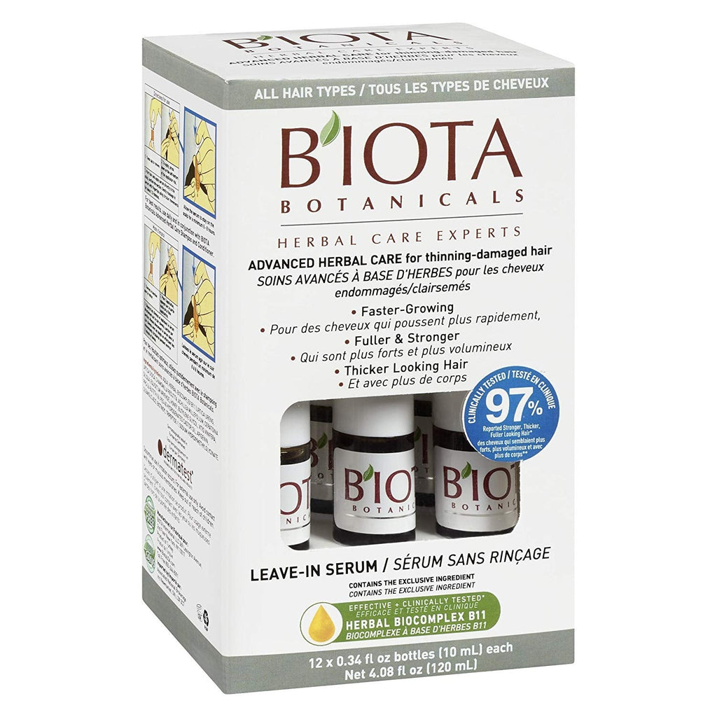Biota Botanicals Advanced Herbal Care Leave-In Serum – Hair Nourishment for Thinning Hair, 0.34 oz (12 Count)