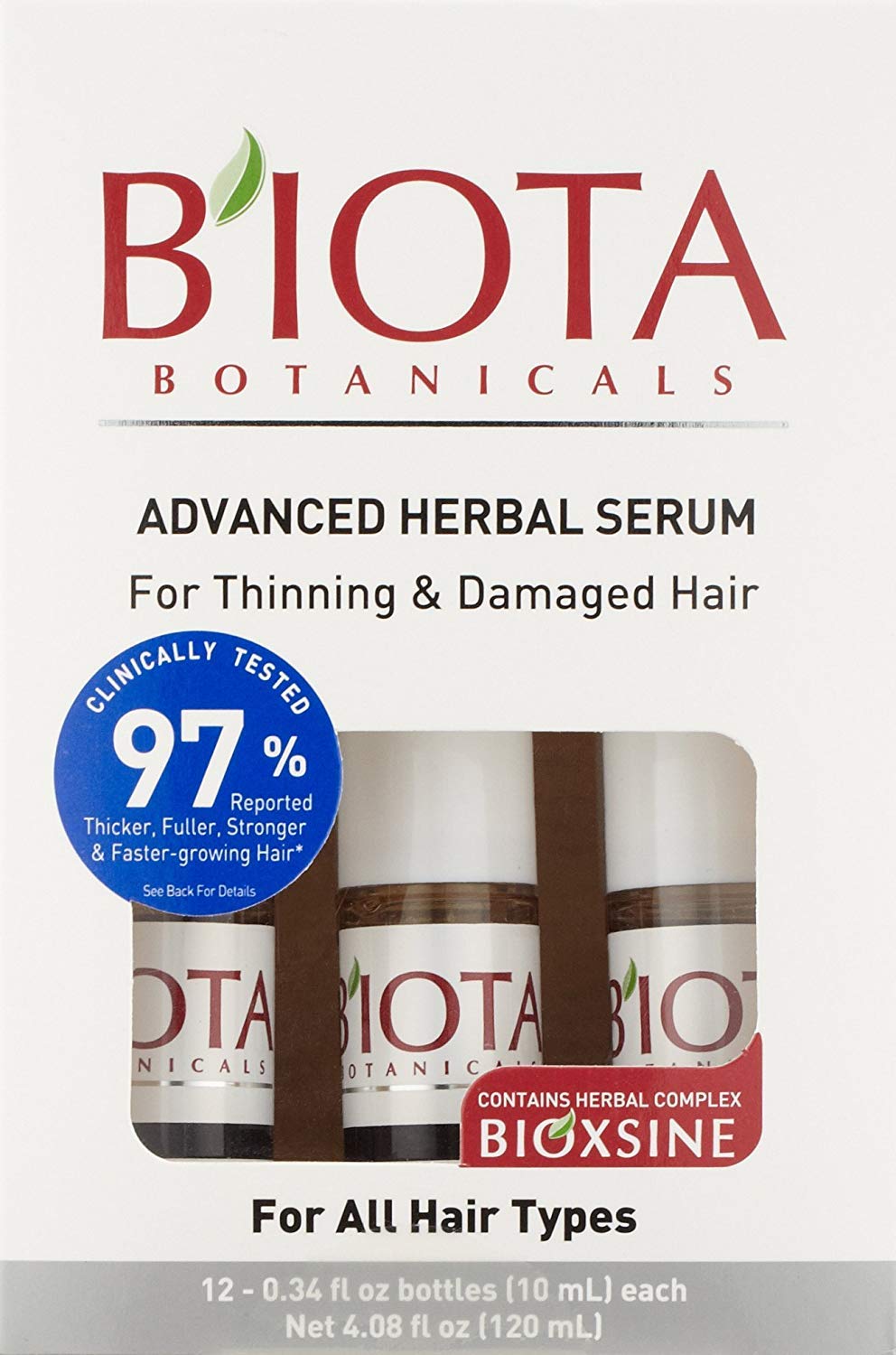 Biota Botanicals Advanced Herbal Care Leave-In Serum – Hair Nourishment for Thinning Hair, 0.34 oz (12 Count)