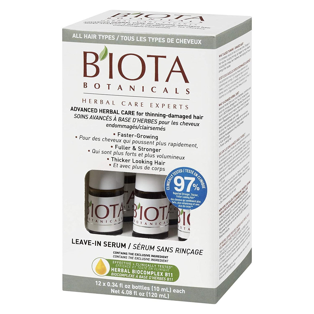 Biota Botanicals Advanced Herbal Care Leave-In Serum – Hair Nourishment for Thinning Hair, 0.34 oz (12 Count)