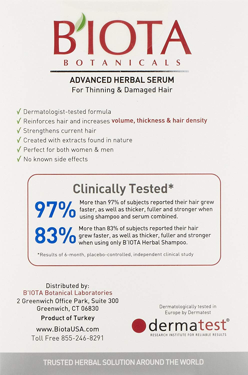 Biota Botanicals Advanced Herbal Care Leave-In Serum – Hair Nourishment for Thinning Hair, 0.34 oz (12 Count)