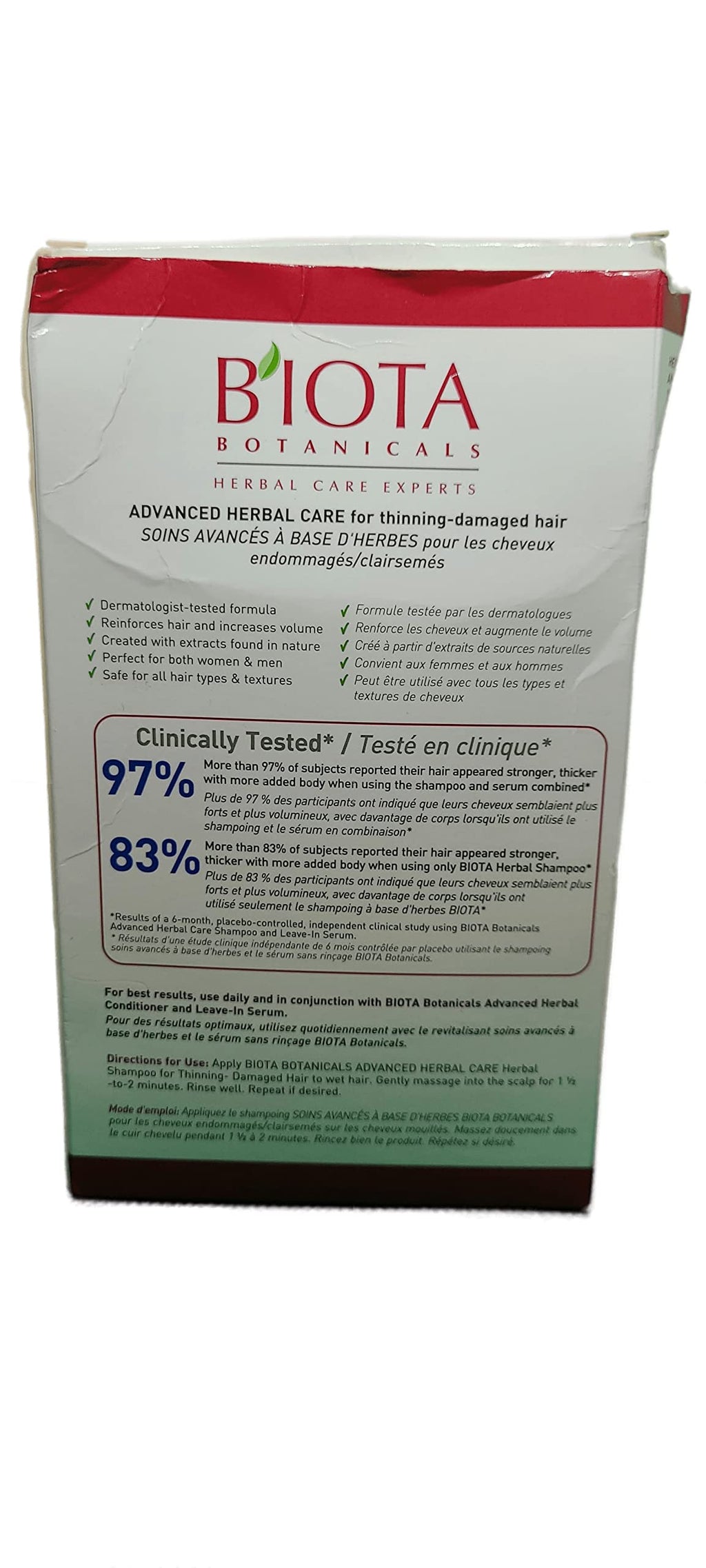 Biota B'IOTA Botanicals Daily Care Shampoo for Normal/Dry Thinning Hair – 10.1 oz