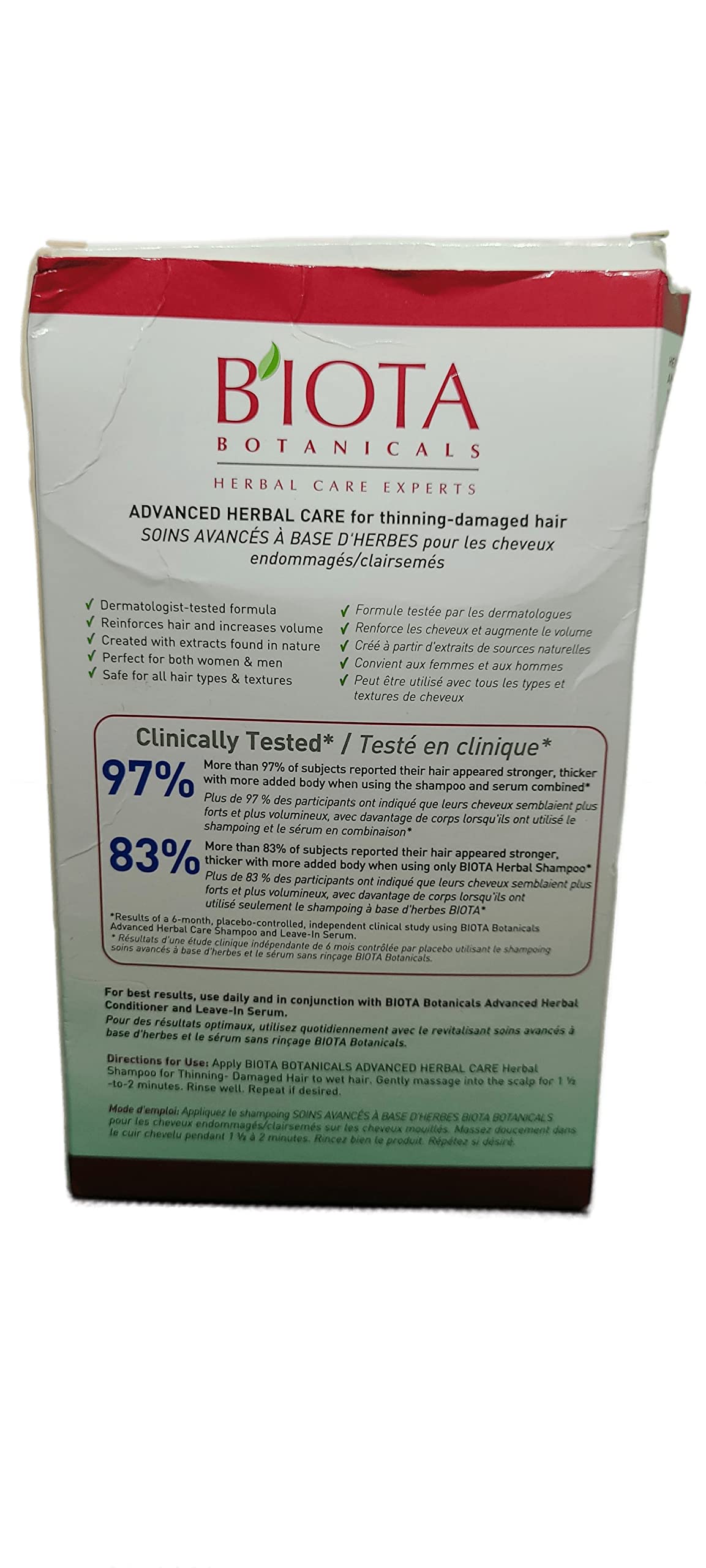 Biota B'IOTA Botanicals Daily Care Shampoo for Normal/Dry Thinning Hair – 10.1 oz